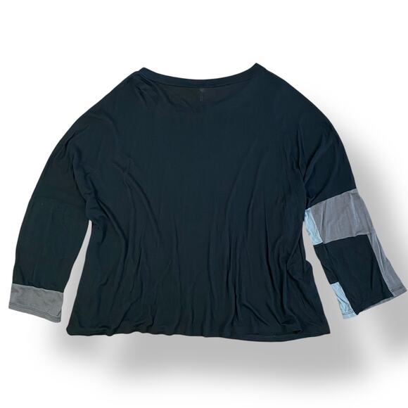 Johnny Was Patchwork Long Sleeve Blouse Womens Size S Black Gray Boho - Picture 4 of 6